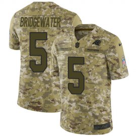 Nike Carolina Panthers #5 Teddy Bridgewater Camo Mens Stitched NFL Limited 2018 Salute To Service Jersey
