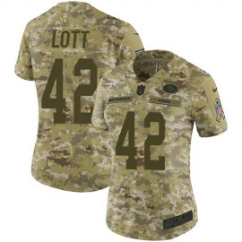 Nike San Francisco 49ers #42 Ronnie Lott Camo Womens Stitched NFL Limited 2018 Salute to Service Jersey