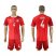 Danmark #4 Agger Red Home Soccer Country Jersey