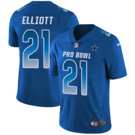 Nike Dallas Cowboys #21 Ezekiel Elliott Royal Youth Stitched NFL Limited NFC 2019 Pro Bowl Jersey