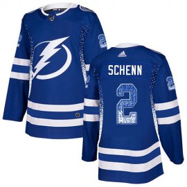 Adidas Tampa Bay Lightning #2 Luke Schenn Blue Home Authentic Drift Fashion Stitched NHL Jersey