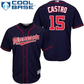 Minnesota Twins #15 Jason Castro Navy Blue Cool Base Stitched Youth MLB Jersey