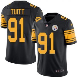 Nike Pittsburgh Steelers #91 Stephon Tuitt Black Mens Stitched NFL Limited Rush Jersey
