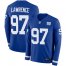 Nike New York Giants #97 Dexter Lawrence Royal Blue Team Color Mens Stitched NFL Limited Therma Long Sleeve Jersey