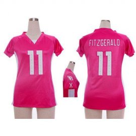 Nike Arizona Cardinals #11 Larry Fitzgerald Pink Draft Him Name & Number Top Womens Stitched NFL Elite Jersey