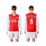 Arsenal #6 Koscielny Red Home Long Sleeves Soccer Club Jersey
