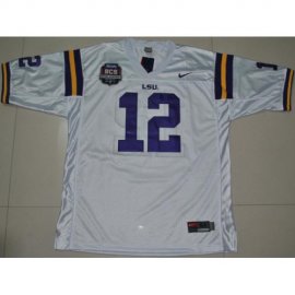 LSU Tigers 12 Jarrett Lee White 2012 BCS Patch College Football Jersey