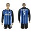 Inter Milan #7 Kondogbia Home Long Sleeves Soccer Club Jersey