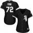 Chicago White Sox #72 Carlton Fisk Black Alternate Womens Stitched MLB Jersey