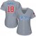 Chicago Cubs #18 Ben Zobrist Grey Road Womens Stitched MLB Jersey