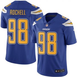 Nike Los Angeles Chargers #98 Isaac Rochell Electric Blue Mens Stitched NFL Limited Rush Jersey