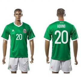 Mexico #20 Aquino Green Home Soccer Country Jersey