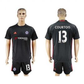 Chelsea #13 Courtois Black Goalkeeper Soccer Club Jersey