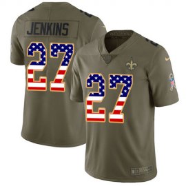 Nike New Orleans Saints #27 Malcolm Jenkins Olive/USA Flag Youth Stitched NFL Limited 2017 Salute To Service Jersey
