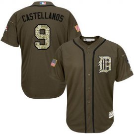 Detroit Tigers #9 Nick Castellanos Green Salute to Service Stitched Youth MLB Jersey