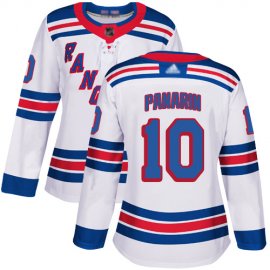 Adidas New York Rangers #10 Artemi Panarin White Road Authentic Womens Stitched NHL Jersey