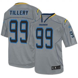 Nike Los Angeles Chargers #99 Jerry Tillery Lights Out Grey Mens Stitched NFL Elite Jersey