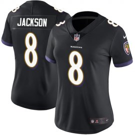 Nike Baltimore Ravens #8 Lamar Jackson Black Alternate Womens Stitched NFL Vapor Untouchable Limited Jersey