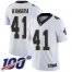 Nike New Orleans Saints #41 Alvin Kamara White Mens Stitched NFL 100th Season Vapor Limited Jersey