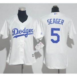 Los Angeles Dodgers #5 Corey Seager White Home Womens Stitched MLB Jersey