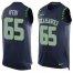 Nike Seattle Seahawks #65 Germain Ifedi Steel Blue Team Color Mens Stitched NFL Limited Tank Top Jersey