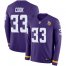 Nike Minnesota Vikings #33 Dalvin Cook Purple Team Color Mens Stitched NFL Limited Therma Long Sleeve Jersey