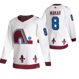 Colorado Avalanche #8 Cale Makar White Mens Adidas 2020-21 Reverse Retro Alternate NHL Jersey