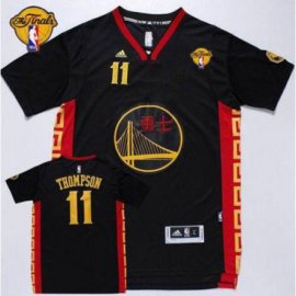 Warriors #11 Klay Thompson Black Slate Chinese New Year The Finals Patch Stitched NBA Jersey