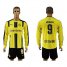 Dortmund #9 Januzaj Home Long Sleeves Soccer Club Jersey