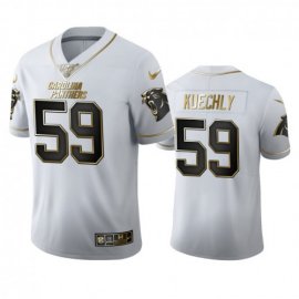 Carolina Carolina Panthers #59 Luke Kuechly Mens Nike White Golden Edition Vapor Limited NFL 100 Jersey