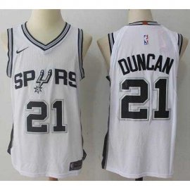 Mens Nike San Antonio Spurs #21 Tim Duncan White NBA Swingman Association Edition Jersey