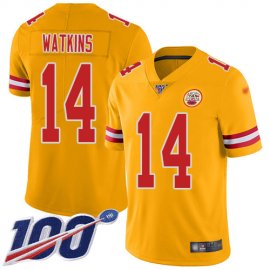 Nike Kansas City Chiefs #14 Sammy Watkins Gold Mens Stitched NFL Limited Inverted Legend 100th Season Jersey