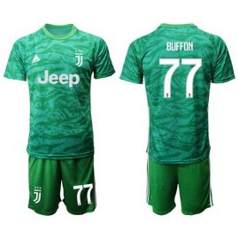 Juventus #77 Buffon Green Goalkeeper Soccer Club Jersey