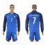 France #7 Griezmann Home Long Sleeves Soccer Country Jersey