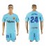 Barcelona #24 Mathieu Away Soccer Club Jersey