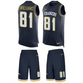 Nike Los Angeles Chargers #81 Mike Williams Navy Blue Team Color Mens Stitched NFL Limited Tank Top Suit Jersey