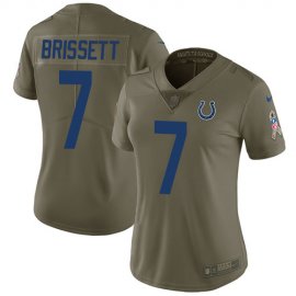 Nike Indianapolis Colts #7 Jacoby Brissett Olive Womens Stitched NFL Limited 2017 Salute to Service Jersey