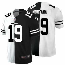 Kansas City Chiefs #19 Joe Montana Mens Black V White Peace Split Nike Vapor Untouchable Limited NFL Jersey