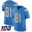 Nike Los Angeles Chargers #81 Mike Williams Electric Blue Alternate Mens Stitched NFL 100th Season Vapor Limited Jersey