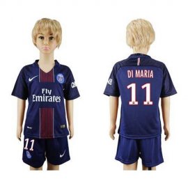 Paris Saint-Germain #11 Di Maria Home Kid Soccer Club Jersey