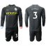 Manchester City #3 Danilo Away Long Sleeves Soccer Club Jersey