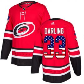 Adidas Carolina Hurricanes #33 Scott Darling Red Home Authentic USA Flag Stitched NHL Jersey