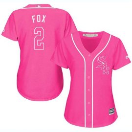 Chicago White Sox #2 Nellie Fox Pink Fashion Womens Stitched MLB Jersey