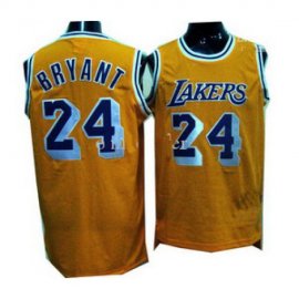 Los Angeles Lakers 24 Kobe Bryant Walter Brown HWC Swingman Yellow Jersey Cheap