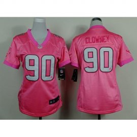 Nike Houston Texans #90 Jadeveon Clowney Pink Womens Be Luvd Stitched NFL New Elite Jersey