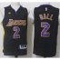 Los Angeles Lakers #2 Lonzo Ball Black(Purple NO.) Stitched NBA Jersey