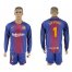 Barcelona #1 Ter Stegen Home Long Sleeves Soccer Club Jersey