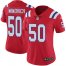Nike New England Patriots #50 Chase Winovich Red Alternate Womens Stitched NFL Vapor Untouchable Limited Jersey