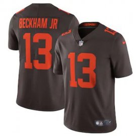 Cleveland Browns #13 Odell Beckham Jr. Mens Nike Brown Alternate 2020 Vapor Limited Jersey