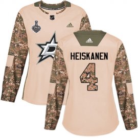 Adidas Dallas Stars #4 Miro Heiskanen Camo Authentic 2017 Veterans Day Womens 2020 Stanley Cup Final Stitched NHL Jersey